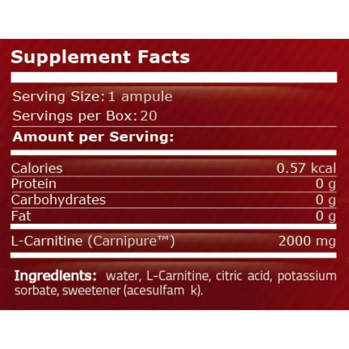 CARNITINE 2000 - 25 ml Ampule  PureNutritionUSA.com